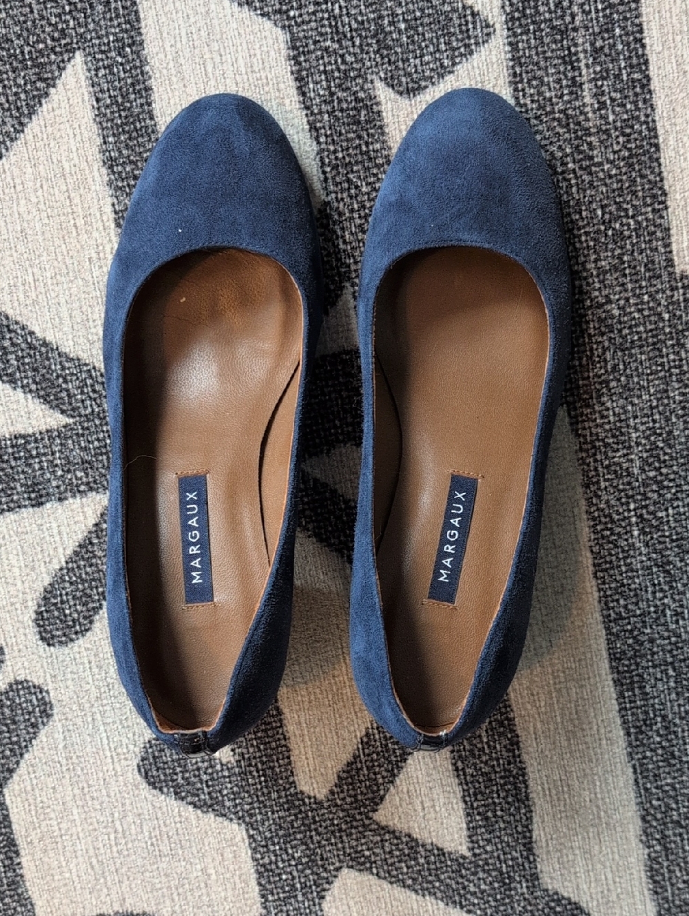 Margaux Navy Suede Round-Toe Heels